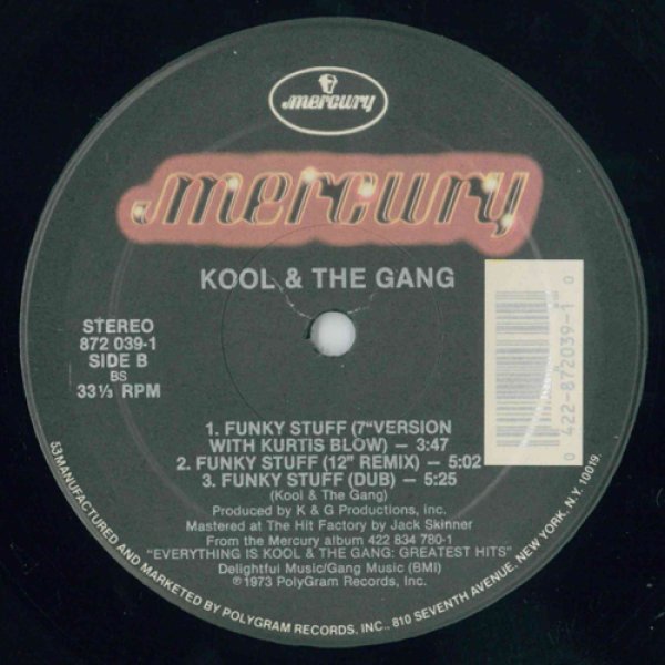 画像3: KOOL & THE GANG / FUNKY STUFF with KURTIS BLOW (REMIX) (b/w) [★USED・原盤★コレが俗に言う？88'REMIX！] (3)