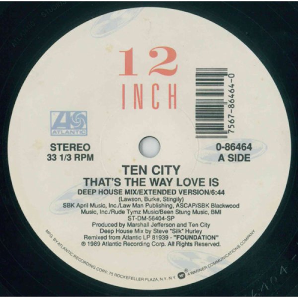 画像1: TEN CITY / THAT'S THE WAY LOVE IS (2VER) [★USED・原盤★ハウス史上、永遠の名曲！] (1)