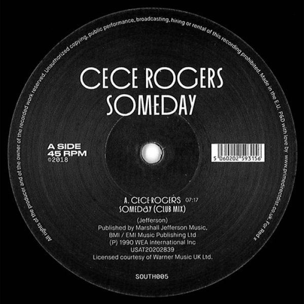 画像1: CE CE ROGERS - SOMEDAY (3VER)【12inch】ハウスミュージックの歴史的名曲が正規リマスタリングで復刻！！ (1)