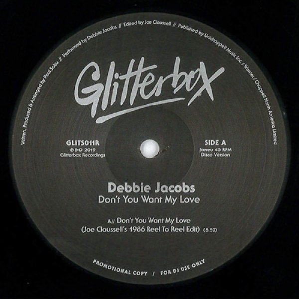 画像1: DEBBIE JACOBS - DON'T YOU WANT MY LOVE (JOE CLAUSSELL / CRATEBUG REMIXES) 【12"INCH】 ガラージ定番ディスコ名曲を、ニューヨークのJOE CLAUSSELLとシカゴのCRATEBUGがエディット＆リミックス！！ (1)