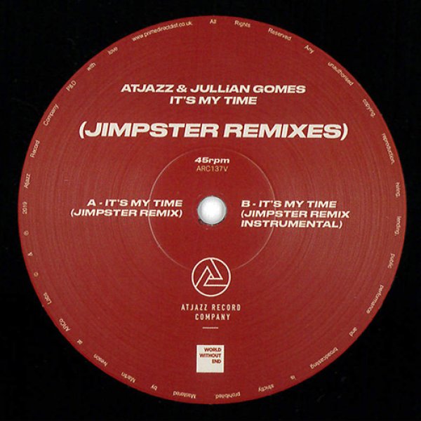 画像1: ATJAZZ & JULLIAN GOMES - IT’S MY TIME (JIMPSTER REMIXES)【12"INCH】南アフリカ出身の気鋭JULIAN GOMESとのタッグ最新作！グッド・ディープ・ハウス！！ (1)