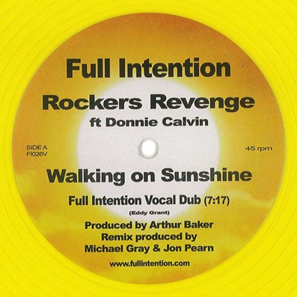 画像1: ROCKERS REVENGE FT. DONNIE CALVIN - WALKING ON SUNSHINE 【12"INCH】 80'Sディスコ名曲をベテラン「MICHAEL GRAY & JON PEARN」の2人がリミックス！超オススメです！！ (1)