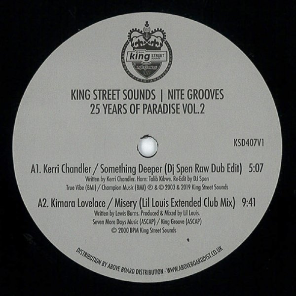 画像1: KERRI CHANDLER / KIMARA LOVELACE / P'TAAH / ANANDA PROJECT - 25 YEARS OF PARADISE VOL. 2【12"INCH】「KING STREET SOUNDS」設立25周年記念コンピレーション第2弾！今回初リリースとなる目玉トラック収録！！ (1)