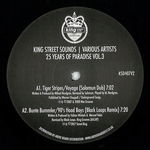 画像1: KERRI CHANDLER / TIGER STRIPES / BUNTE BUMMLER - 25 YEARS OF PARADISE VOL. 3【12"INCH】「KING STREET SOUNDS」設立25周年記念コンピレーション第3弾！ (1)