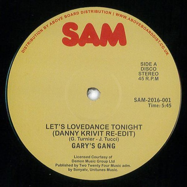 画像1: GARY'S GANG - LET'S LOVEDANCE TONIGHT (DANNY KRIVIT RE-EDIT)【12"INCH】1979年ニューヨーク・ディスコの人気古典が待望のリプレス！あのインスト・リエディットが再び入荷！！ (1)