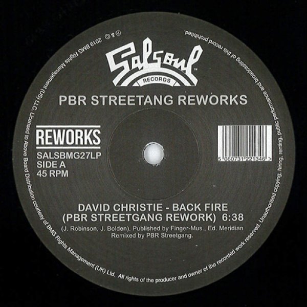 画像1: DAVID CHRISTIE / THE DESTROYERS - BACK FIRE / 'LECTRIC LOVE (PBR STREETGANG REWORKS)【12"INCH】コズミック・ブギーなシンセ・ファンク・ディスコの名曲をリエディット！！ (1)