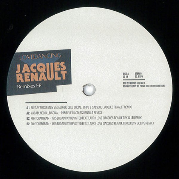 画像1: V.A. - JACQUES RENAULT REMIXES【12"INCH】ブルックリンのハウスミュージック巨匠、JACQUES RENAULTによるソウルフルでジャジーなリミックス・コンピが登場！！ (1)