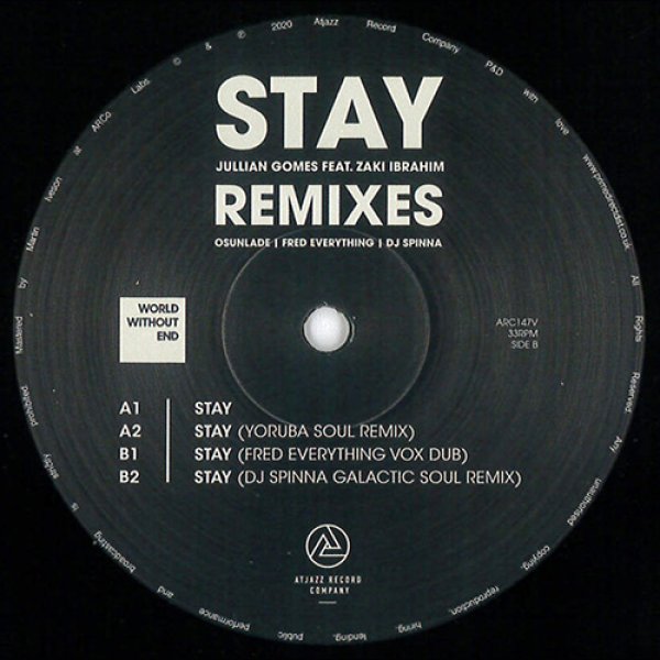 画像1: JULLIAN GOMES - STAY (INCL. OSUNLADE / DJ SPINNA REMIXES)【12"INCH】大推薦の女性ボーカル・ディープ・ハウス！デジタル・オンリーだったアルバム『SLOW POISON』(2019年) から待望の12インチがリリース！！ (1)