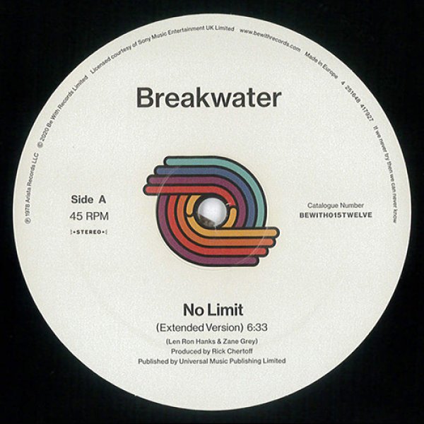 画像1: BREAKWATER - NO LIMIT / DO IT TILL THE FLUID GETS HOT 【12"INCH】 〇万円超え激レア入手困難ブギー・クラシック "NO LIMITS" が正規ライセンス再発！ (1)