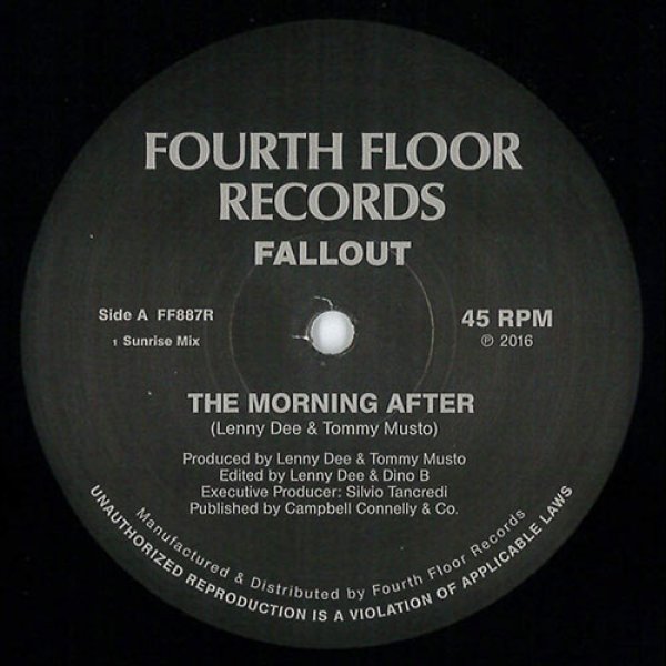 画像1: FALLOUT - THE MORNING AFTER 【12"INCH】 ハウスDJマスト・アイテム！1987年にリリースされたニューヨーク・クラシック・ハウスの大名曲が再びリマスター・リプレス！！ (1)