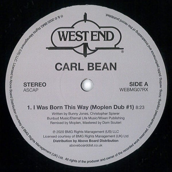 画像1: CARL BEAN - I WAS BORN THIS WAY (MOPLEN DUBS) 【12"INCH】 EARTH PEOPLE/"DANCE"ネタとしても知られるパラダイス・ガラージ・ヒットを職人MOPLENがDUBリミックス！ (1)