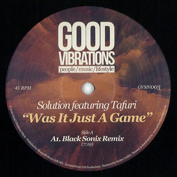 画像1: SOLUTION FEATURING TAFURI - WAS IT JUST A GAME (REMIXES) 【12"INCH】 1993年にVICTOR SIMONELLIが手がけたUSハウスの名曲がニュー・リミックスとなり登場です！ (1)