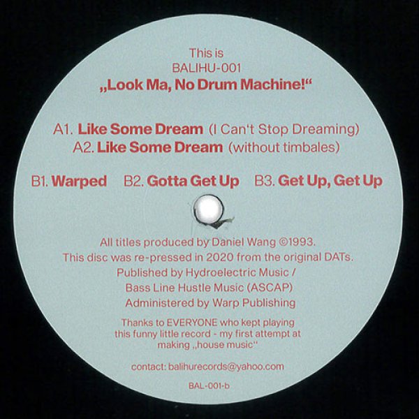 画像1: DANIEL WANG - THE LOOK MA NO DRUM MACHINE EP (2020 EDITION) 【12"INCH】 世界中のDJがPLAYしたディスコ・サンプリングの名ハウス・クラシックが2020 エディションとなって登場！ (1)