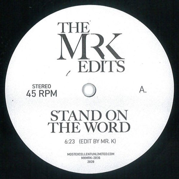 画像1: MR. K - STAND ON THE WORD 【7"INCH】(RSD DROPS 2020 限定商品)  人気盤極少数入荷！  聖歌隊ゴスペル・ガラージ・クラシックの名曲をMR. KことDANNY KRIVITがリエディット！！ (1)