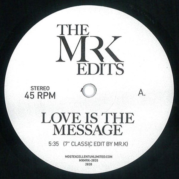 画像1: MR. K - LOVE IS THE MESSAGE/ I CAN'T TURN AROUND 【7"INCH】(RSD DROPS 2020 限定商品)  人気盤極少数入荷！ MFSBとISAAC HAYESのガラージ・クラシック定番ソングをMR. KことDANNY KRIVITがリエディット！！ (1)