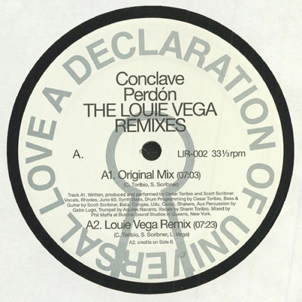 画像1: CONCLAVE - PERDON (THE LOUIE VEGA REMIXES) 【12"INCH】 ソウル/ジャズ/ラテンの要素が溶け込んだディープ・ハウス！ ルイ・ヴェガのリミックスに、BLAZEのジョシュ・ミランによる鍵盤ワーク、最高です！！ (1)