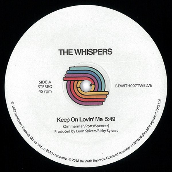 画像1: THE WHISPERS - KEEP ON LOVIN' ME / TURN ME OUT (2021 REPRESS) 【12"INCH】 2018年に復刻リリースされた、80'Sブギー/ファンクを代表する名曲が2021年に再登場！ ファンク/ソウル/ディスコのファンにとって永遠の必須盤！ (1)