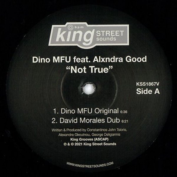 画像1: DINO MFU FEAT. ALXNDRA GOOD - NOT TRUE (INCL. DAVID MORALES REMIXES) 【12"INCH】 ニューヨークの名門ハウス・レーベル「KING STREET SOUNDS」からデヴィッド・モラレスがリミックスを手掛けた女性ヴォーカル・ハウスが登場！ (1)