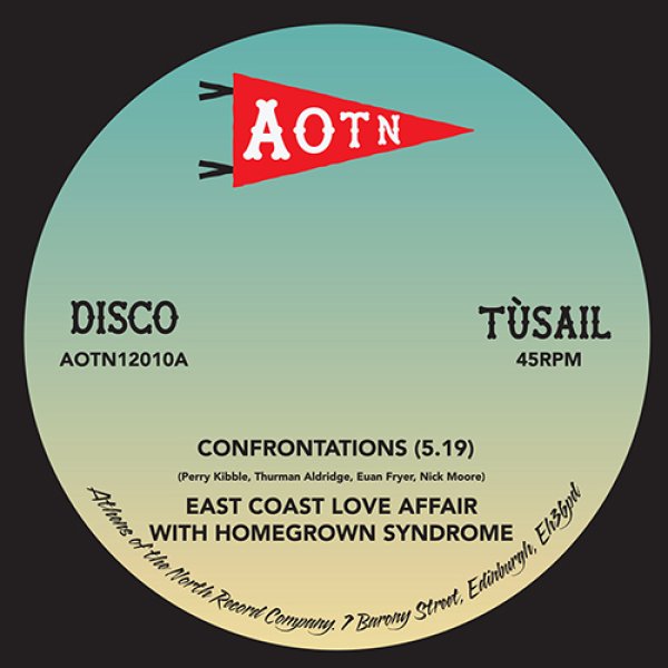 画像1: EAST COAST LOVE AFFAIR - CONFRONTATIONS 【12"INCH】 1981年HOMEGROWN SYNDROMEの激レア・ファンク/ブギーのカバーに、パーカッシヴな夏トロピカル感を帯びたハウス/ブギーの2曲をカップリング！ (1)