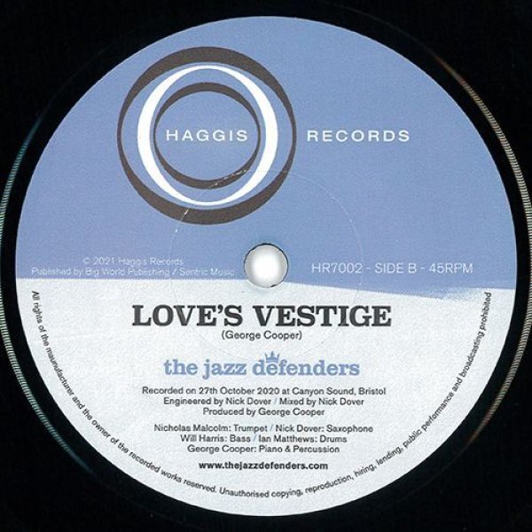 THE JAZZ DEFENDERS - THE BIG MAN / LOVE'S VESTIGE【7