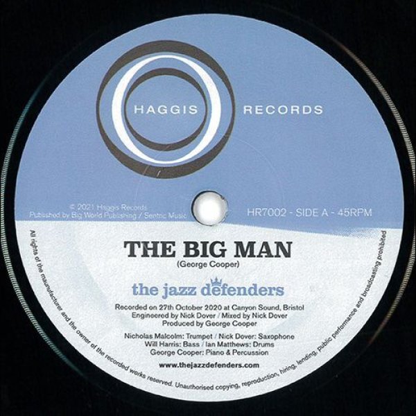 画像1: THE JAZZ DEFENDERS - THE BIG MAN / LOVE'S VESTIGE 【7"INCH】 ホーン楽器とピアノが掛け合うファンキー・ジャズや、60'Sグルーブの洒落たソウル・ジャズを収録した！ブルーノート・ファン要チェックの一枚！！ (1)