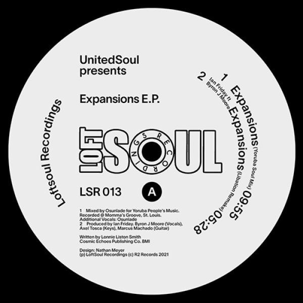 画像1: UNITEDSOUL - EXPANSIONS E.P. 【12"INCH】 限定300枚プレス！ LONNIE LISTON SMITHによる不朽の名曲"EXPANSIONS"を独自のアレンジでディープ・ハウス・カヴァーなどスペシャルな一枚が入荷！！ (1)