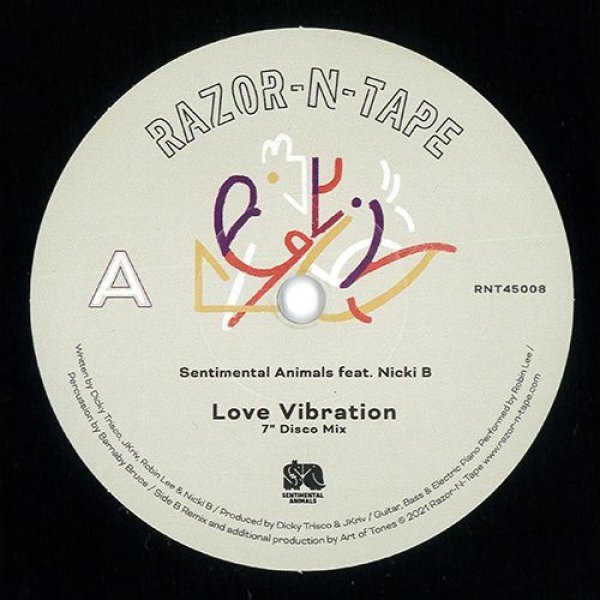 画像1: SENTIMENTAL ANIMALS FEAT. NICKI B - LOVE VIBRATION (7 DISCO MIX / ART OF TONES REMIX) 【7"INCH】 NYのJKRIVと、DICKY TRISCO創設者DICKY TRISCOによるプロジェクト！ ブレイク中ナンバーに7インチ・ヴァージョン＆リミックスが登場！! (1)