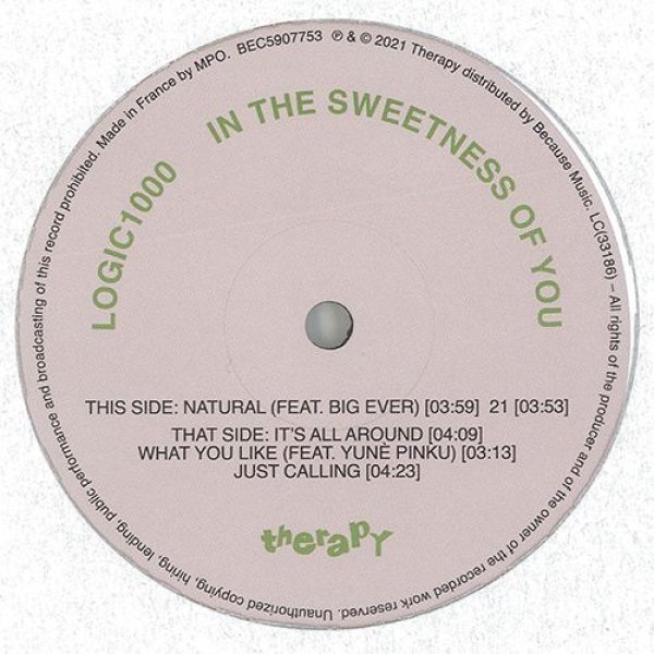 画像1: LOGIC1000 - IN THE SWEETNESS OF YOU 【12"INCH】 現在ベルリンを拠点としている話題のLOGIC1000(彼女)によるニューシングルが入荷！歌物やインスト・トラックを繰り広げていった充実トラック全5曲！！ (1)