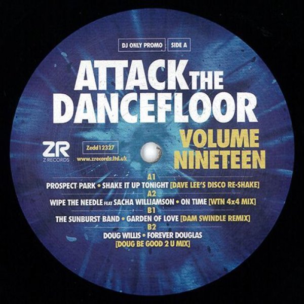 画像1: V.A. - ATTACK THE DANCEFLOOR VOL.19 【12"INCH】 人気シリーズ第19弾！シェリルリンの"SHAKE IT UP TONIGHT"カバーを筆頭にTHE SUNBURST BAND/"GARDEN OF LOVE"リミックスまで今回もハズレ無し全4曲！ (1)