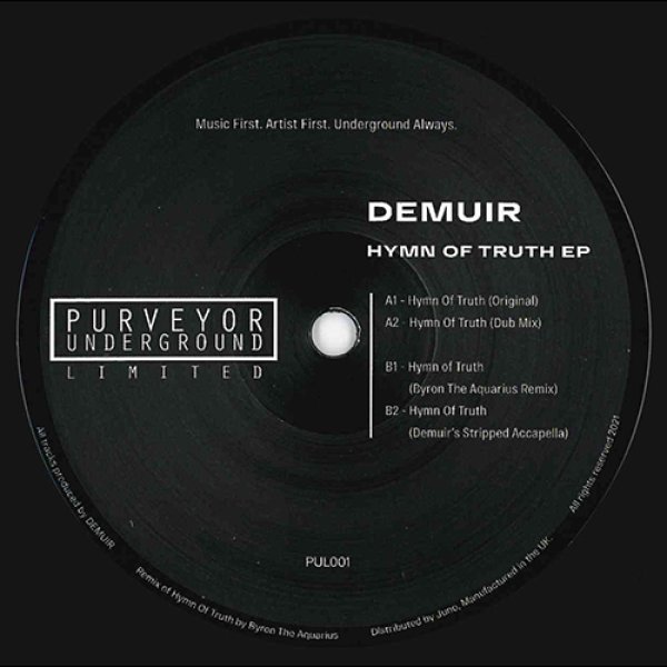 画像1: DEMUIR - HYMN OF TRUTH EP (INCL. BYRON THE AQUARIUS REMIX) 【12"INCH】 同郷カナダの先達NICK HOLDERによるDNH諸作を彷彿させるソウルフルなパーカッシヴ・ファンキー・ハウスが入荷！ (1)