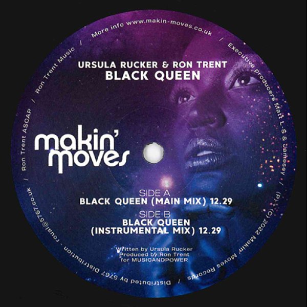 画像1: URSULA RUCKER & RON TRENT - BLACK QUEEN 【12"INCH】 ロン・トレントのNEWシングルは、90年代から活躍するアースラ・ラッカーをフューチャーして12分半に及ぶディープ・ハウスを披露！ (1)