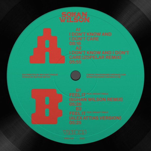 画像1: SOHAN WILSON - I DON'T KNOW I DON'T CARE / FEEL IT (INCL. ZOPELAR + ALEX ATTIAS REMIXES) 【12"INCH】 KEYS OF LYNXの片割れSOHAN WILSONによる初ソロ・シングルは、エレクトロニックなジャズファンク・ハウスを展開！ (1)