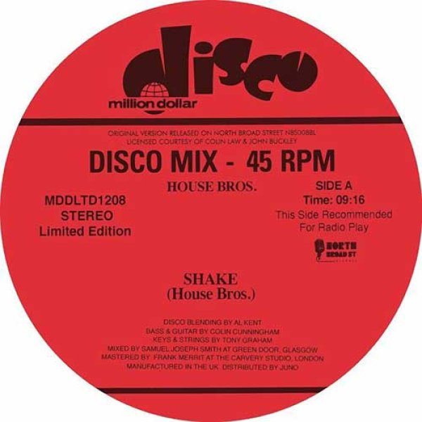 画像1: HOUSE BROS - SHAKE (AL KENT REMIX) 【12"INCH】 忘れ去られ埋もれていた1979年ハリウッド産ソウル・ブギー音源を発掘し、新たな息吹を注入して甦らせた極上の一枚が登場！ (1)