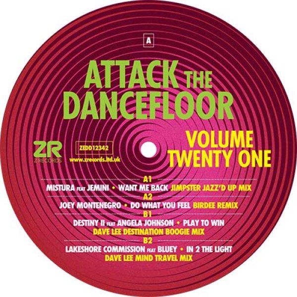 画像1: V.A. - ATTACK THE DANCEFLOOR VOL. 21 【12"INCH】 人気シリーズ第21弾！ JIMPSTERやANGELA JOHNSONらも参加！ INCOGNITOのBLUEYをフューチャーしたソウルフル・ハウスからブギー・ハウスまでハズレ無し全4曲！ (1)