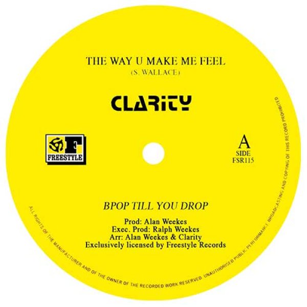 画像1: CLARITY - THE WAY U MAKE ME FEEL 【12"INCH】 英国ゴスペル界の重要人物の一人SIMON WALLACEが率いたグループによる1985年リリースの秘宝音源が正規ライセンス再発！爽快な洗練された都会的なエレクトロ・ファンク/ブギー！ (1)