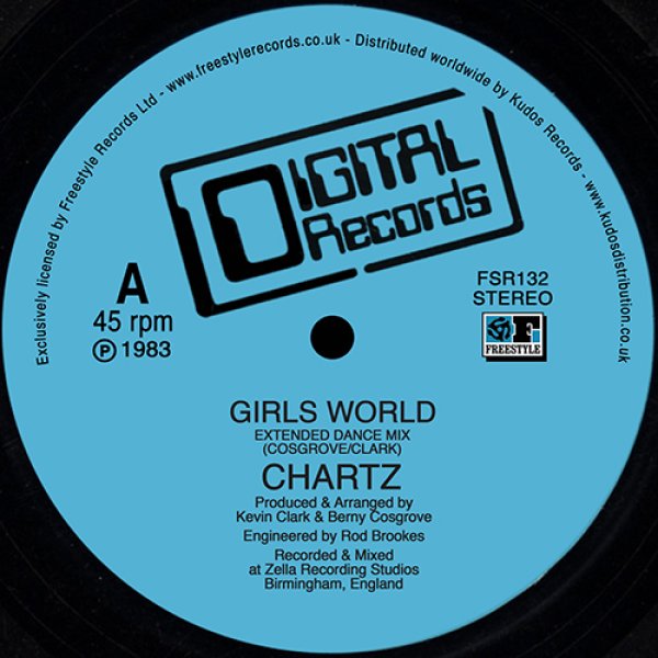 画像1: CHARTZ - GIRLS WORLD 【12"INCH】 人気作曲家として活躍することになるBERNY COSGROVEとKEVIN CLARKが所属したグループによる1983年リリースの秘宝音源が正規ライセンス再発！爽快な洗練された都会的なエレクトロ・ファンク/ブギー！ (1)