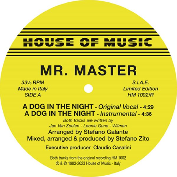 画像1: MR. MASTER - A DOG IN THE NIGHT 【12"INCH】 神々しくアップリフティングなストリングスパッドの上昇感覚が本当に素晴らしい、1983年イタロ・ファンキー・ディスコ傑作が登場！ (1)