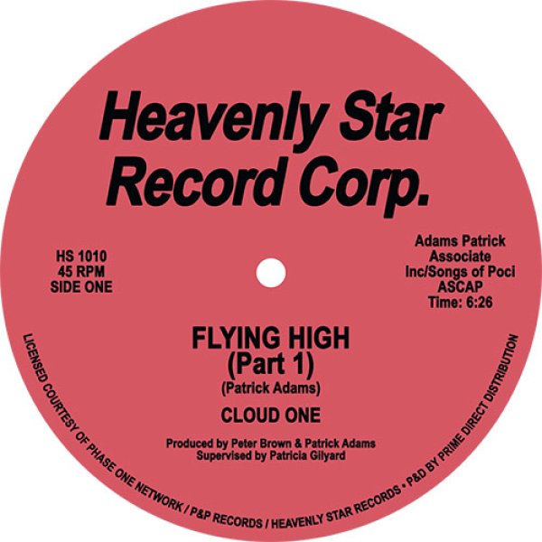 画像1: CLOUD ONE - FLYING HIGH 【12"INCH】 PATRICK ADAMS & PETER BROWNコンビによるグループが「HEAVENLY STAR」から1982年にリリースしていたスペーシーでラブリーなブギー/ファンクが正規再発！ (1)