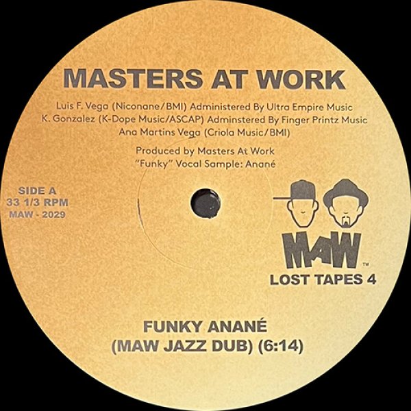 画像1: MASTERS AT WORK - FUNKY ANANE / MAW WANT YOU 【12"INCH】 1996年制作当時 ANANE が MASTERS AT WORK と一緒にスタジオで初めてマイクを握ったボーカル・サンプルをフィーチャーした事で知られる貴重な楽曲！ (1)