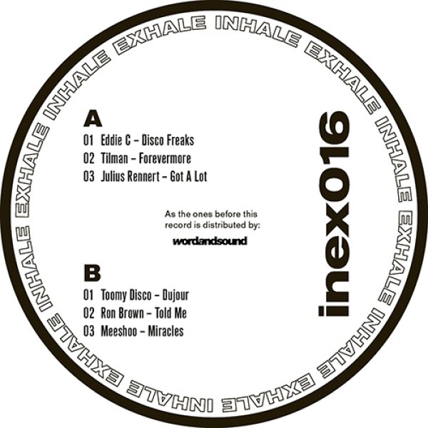 画像1: V.A. (EDDIE C, TILMAN, JULIUS RENNERT, TOOMY DISCO,..) - INEX016 【12"INCH】 ディスコ/ソウルフル/ラテンなスパイスがディープ・ハウスと融合した聴きやすくダンスフルな一枚が入荷！ (1)