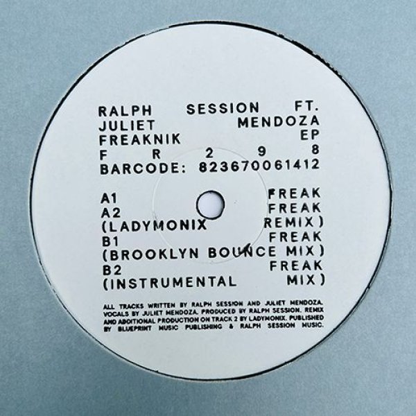 画像1: RALPH SESSION FEAT. JULIET MENDOZA - FREAKNIK EP 【12"INCH】 NY出身バルセロナ拠点の気鋭ラルフ・セッションが、好調な「FREERANGE」に初登場！ ウォームでグルーヴィーなディープ・ハウスを、デトロイトのLADYMONIXがリミックス！ (1)