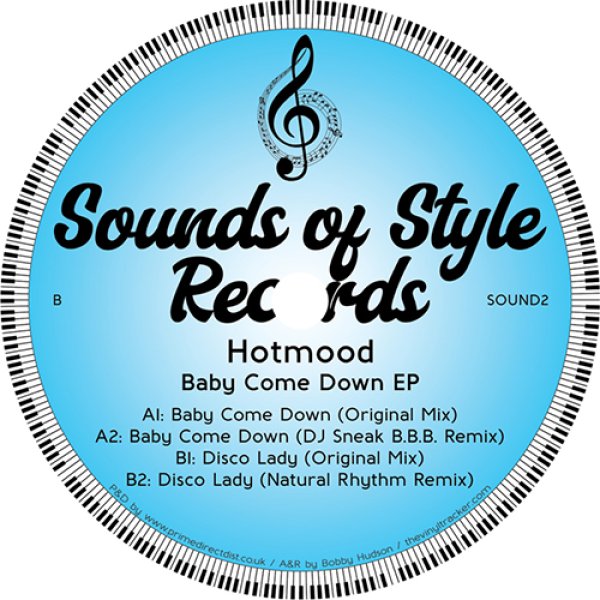 画像1: HOTMOOD - BABY COME DOWN EP 【12"INCH】 DJ SNEAK、NATURAL RHYTHMといったハウス・ミュージックのレジェンド達によるリミックス！DJ SNEAKが'BABY COME DOWN'のB.B.B. REMIXを披露！  (1)