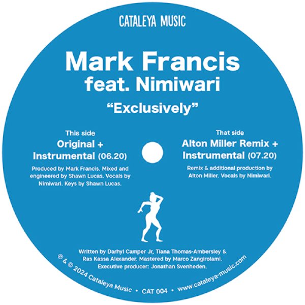 画像1: MARK FRANCIS FEAT. NIMIWARI - EXCLUSIVELY (INCL. ALTON MILLER REMIXES) 【12"INCH】 『CLUB SHELTER NYC』のレジデントとして活動した、NYハウス・シーンの注目株、MARK FRANCISがナイジェリア系アメリカ人シンガーNIMIWARIをフィーチャーし、オルガン・ワークなども交えた温かい高揚感を含んだ女性ヴォーカル・ハウスを展開！ (1)