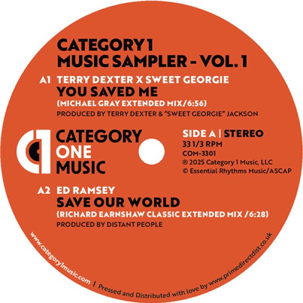 画像1: V.A. - CATEGORY 1 MUSIC SAMPLER - VOL. 1 【12"INCH】 限定アナログ盤！ DJ SPINNA、DR PACKERなどのリミックスも収録したナイスなソウルフル・ハウス全4曲を収録した極上の1枚！ (1)